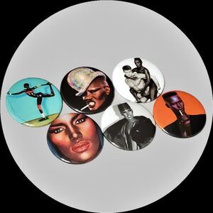 Grace Jones Button Pins 80's Music Buttons